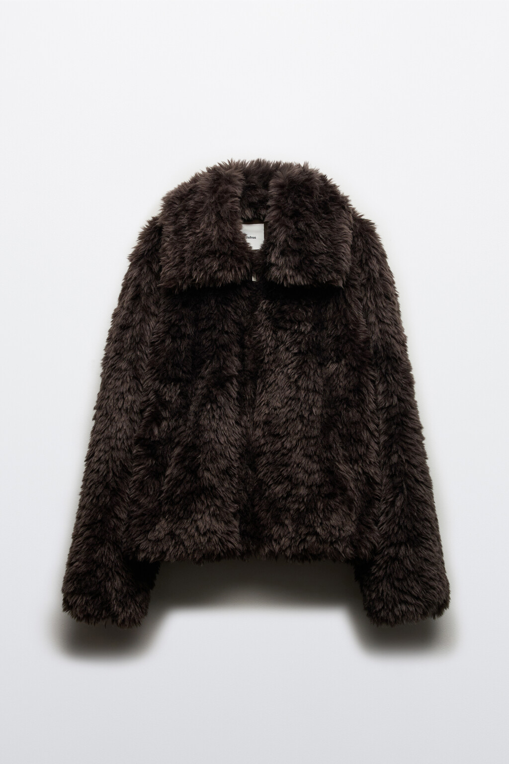 Куртка на молнии с длинным ворсом - цвет серый - 9