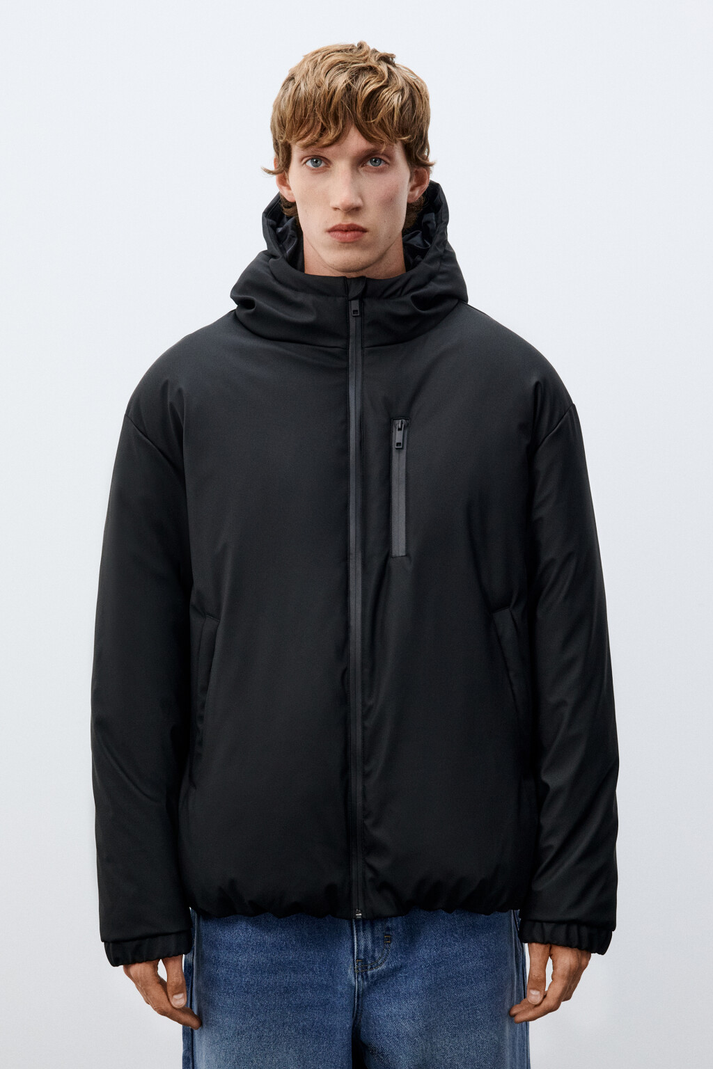 Куртка утепленная с капюшоном - цвет черный - 2