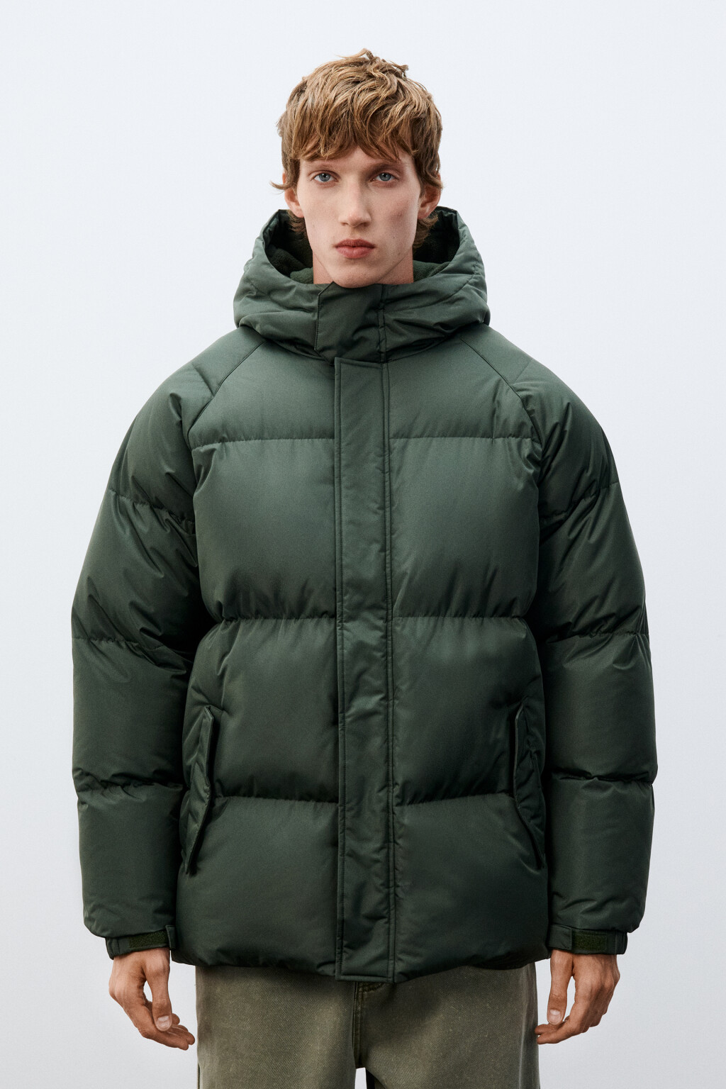 Куртка стеганая с капюшоном - цвет зеленый - 3