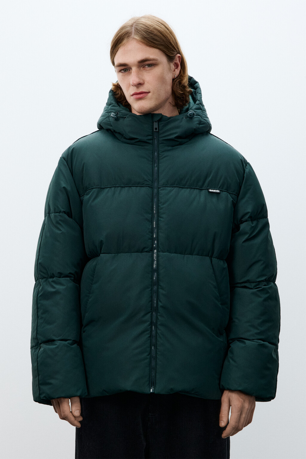 Куртка стеганая с капюшоном - цвет зеленый - 2