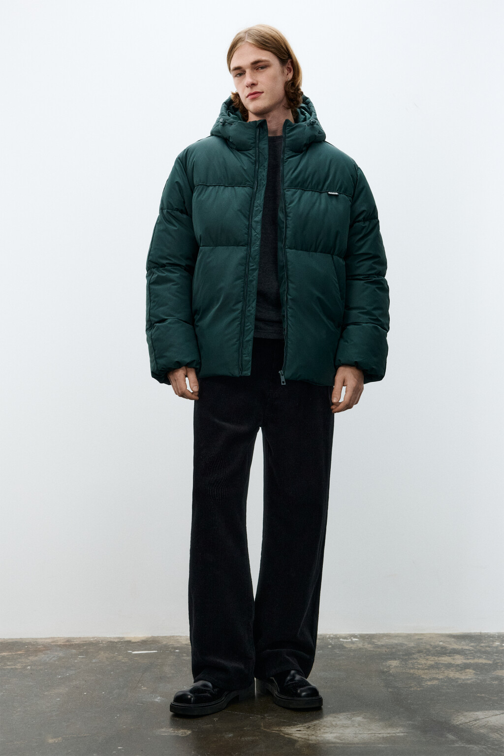 Куртка стеганая с капюшоном - цвет зеленый - 4