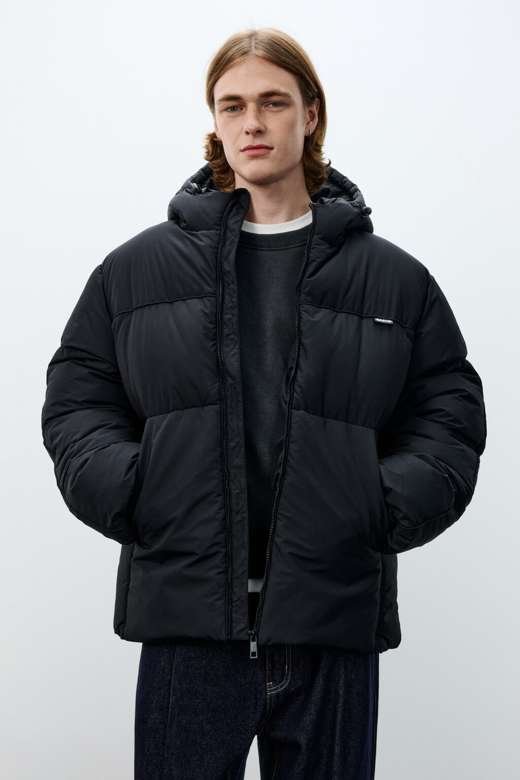 Куртка стеганая с капюшоном - цвет черный - 2