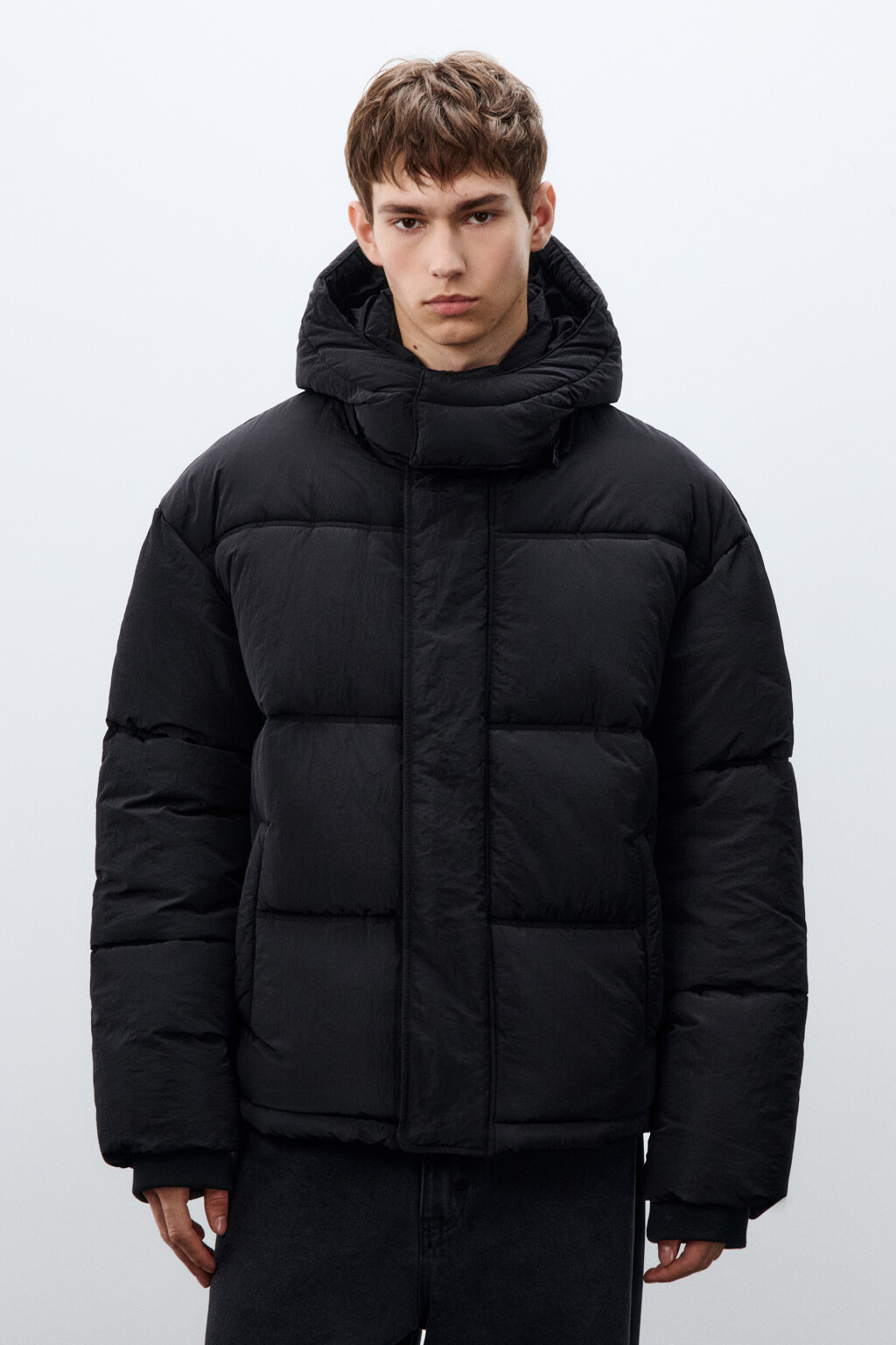 Куртка стеганая с капюшоном - цвет черный - 3