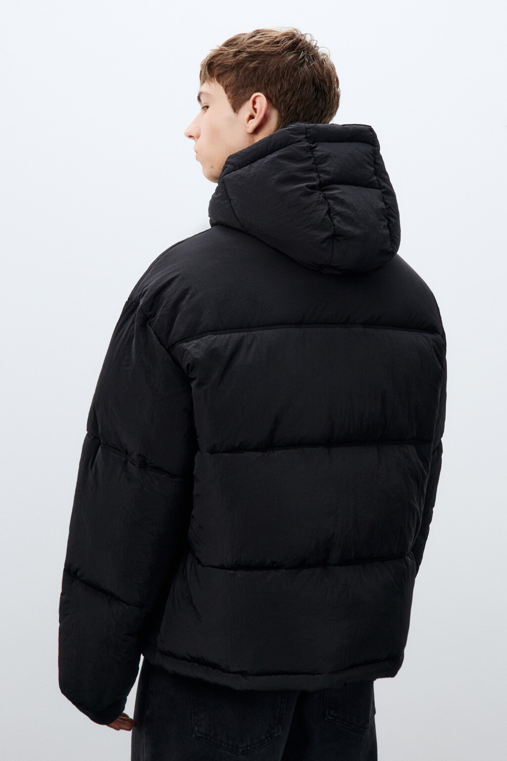 Куртка стеганая с капюшоном - цвет черный - 4