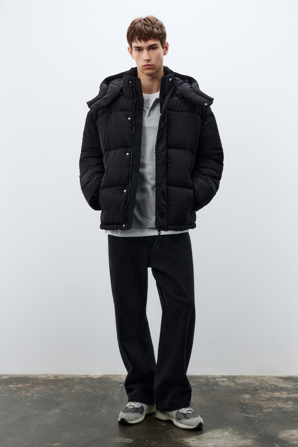 Куртка стеганая с капюшоном - цвет черный - 5