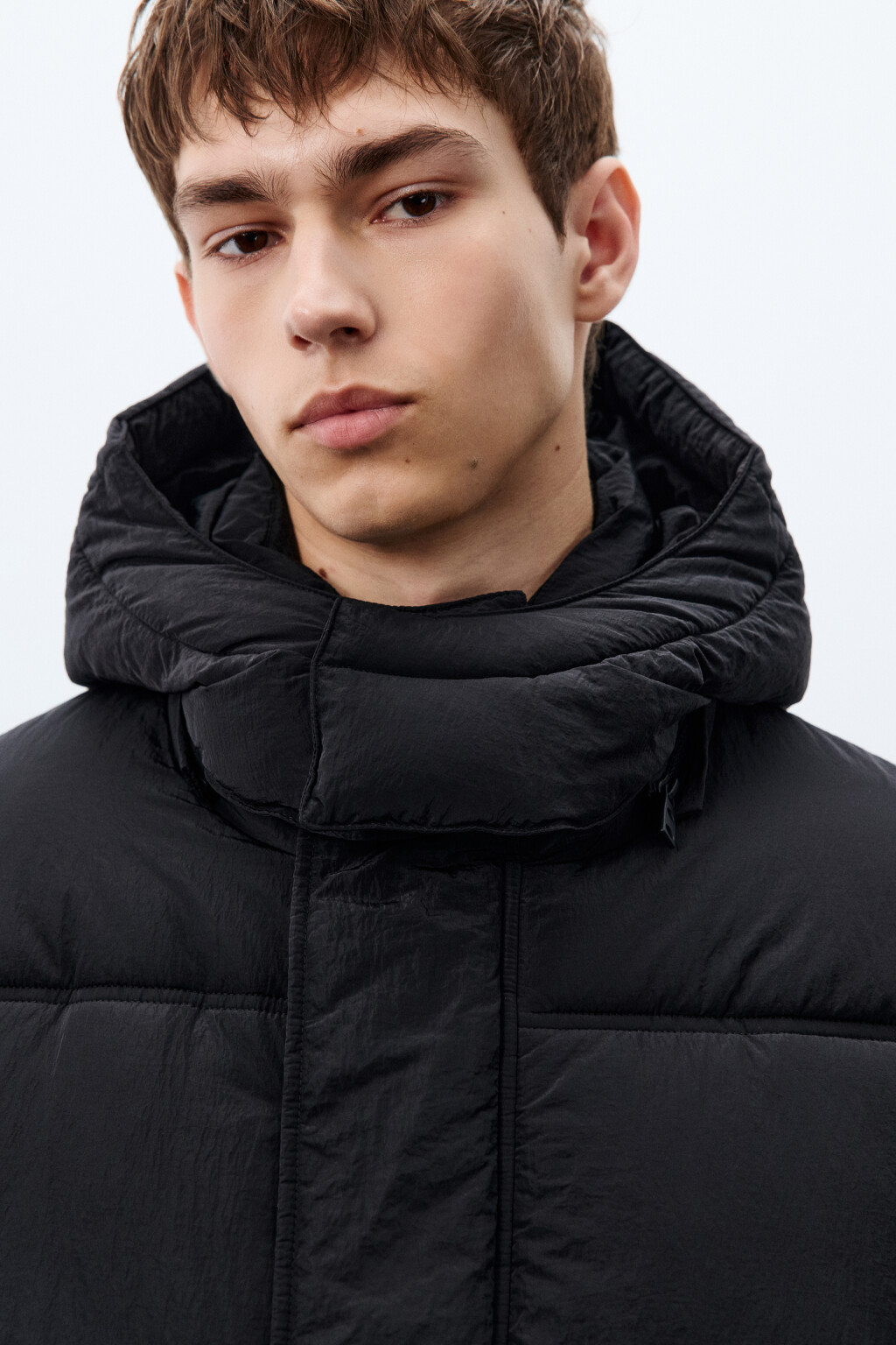 Куртка стеганая с капюшоном - цвет черный - 6