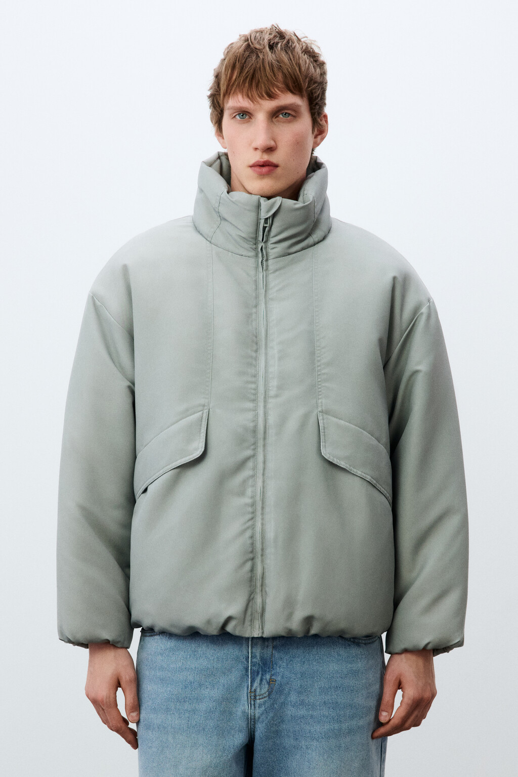 Куртка-бомбер с вареным эффектом - цвет серый - 2