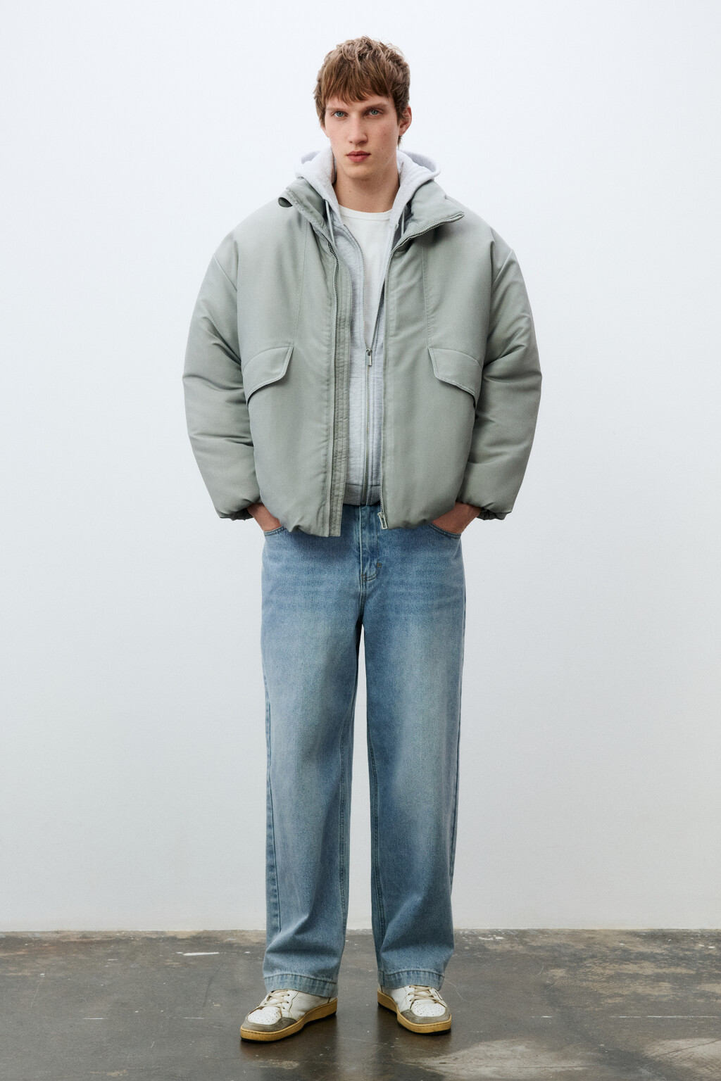 Куртка-бомбер с вареным эффектом - цвет серый - 4