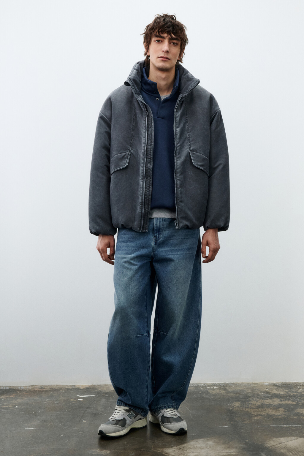 Куртка-бомбер с вареным эффектом - цвет черный - 5