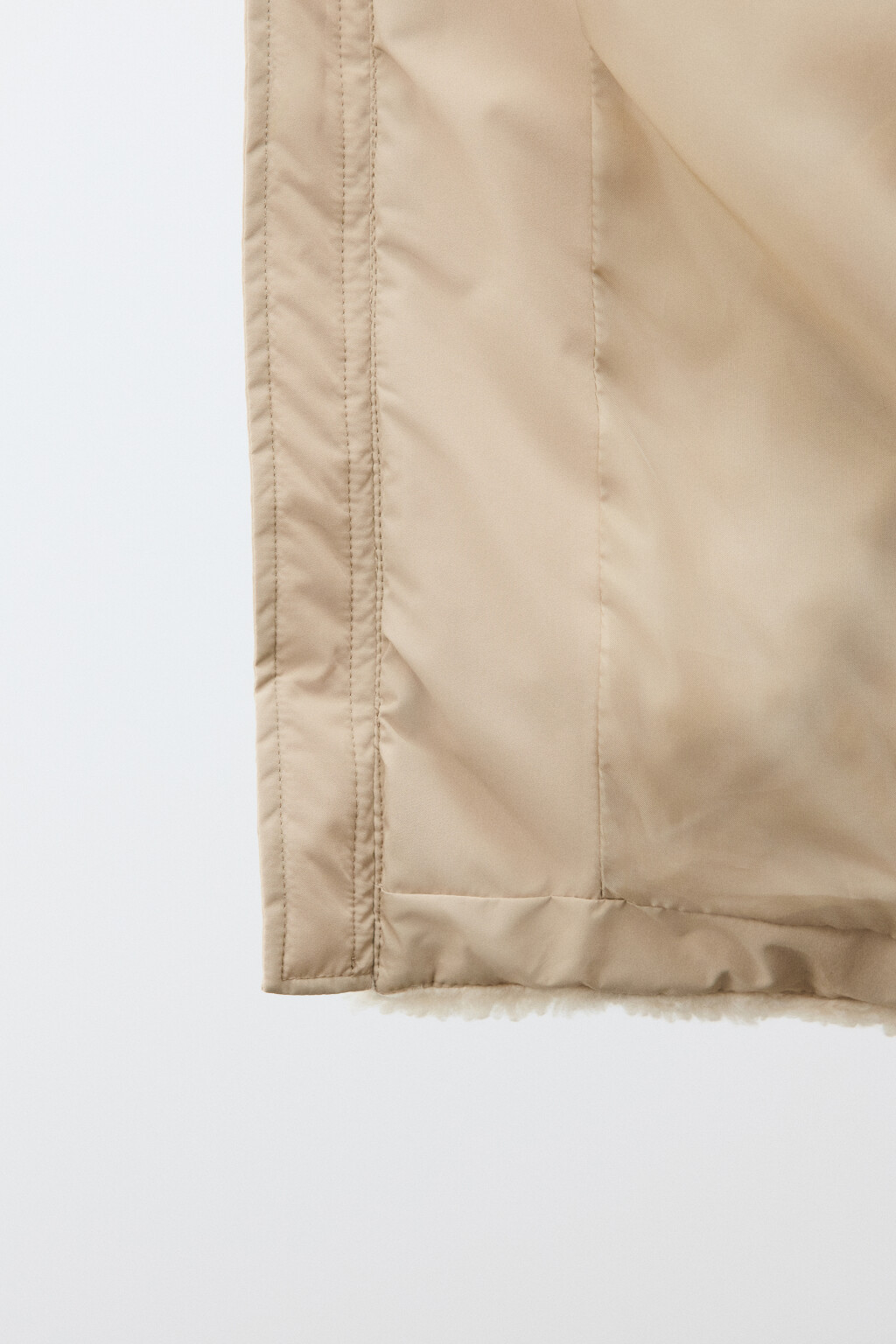 Куртка стеганая с плюшевыми вставками - цвет молочный - 8