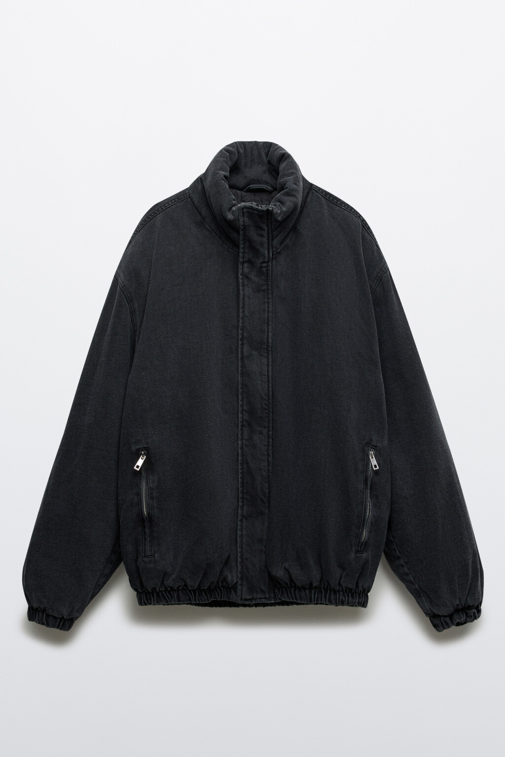 Куртка-бомбер джинсовая утепленная - цвет серый - 9