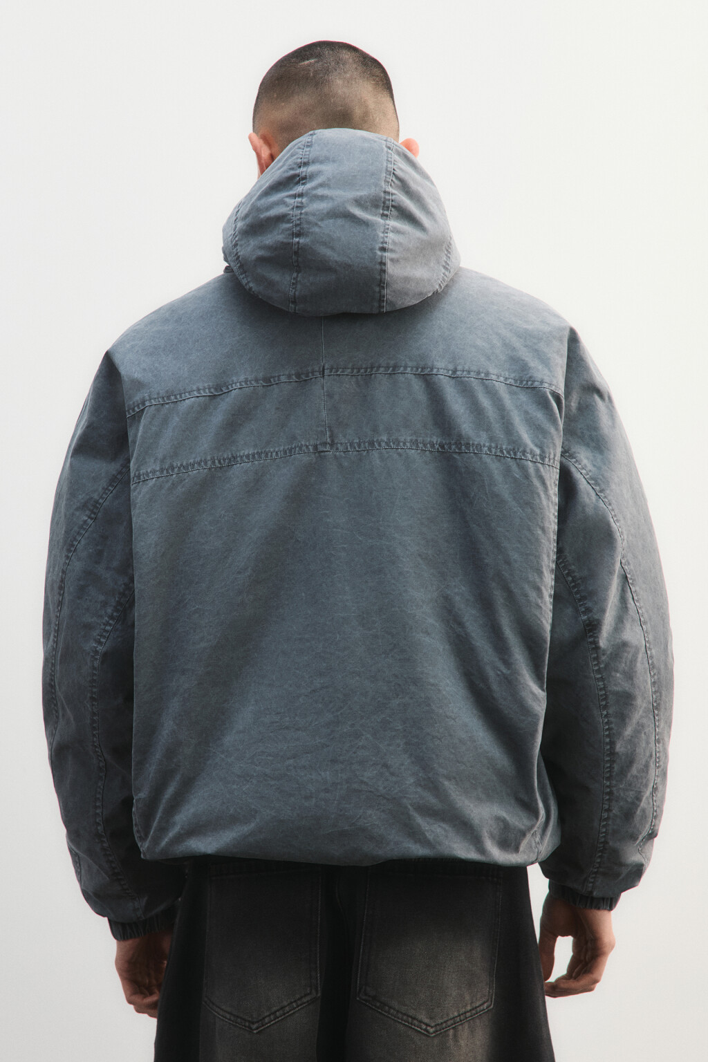 Куртка с капюшоном-балаклавой - цвет серый - 3