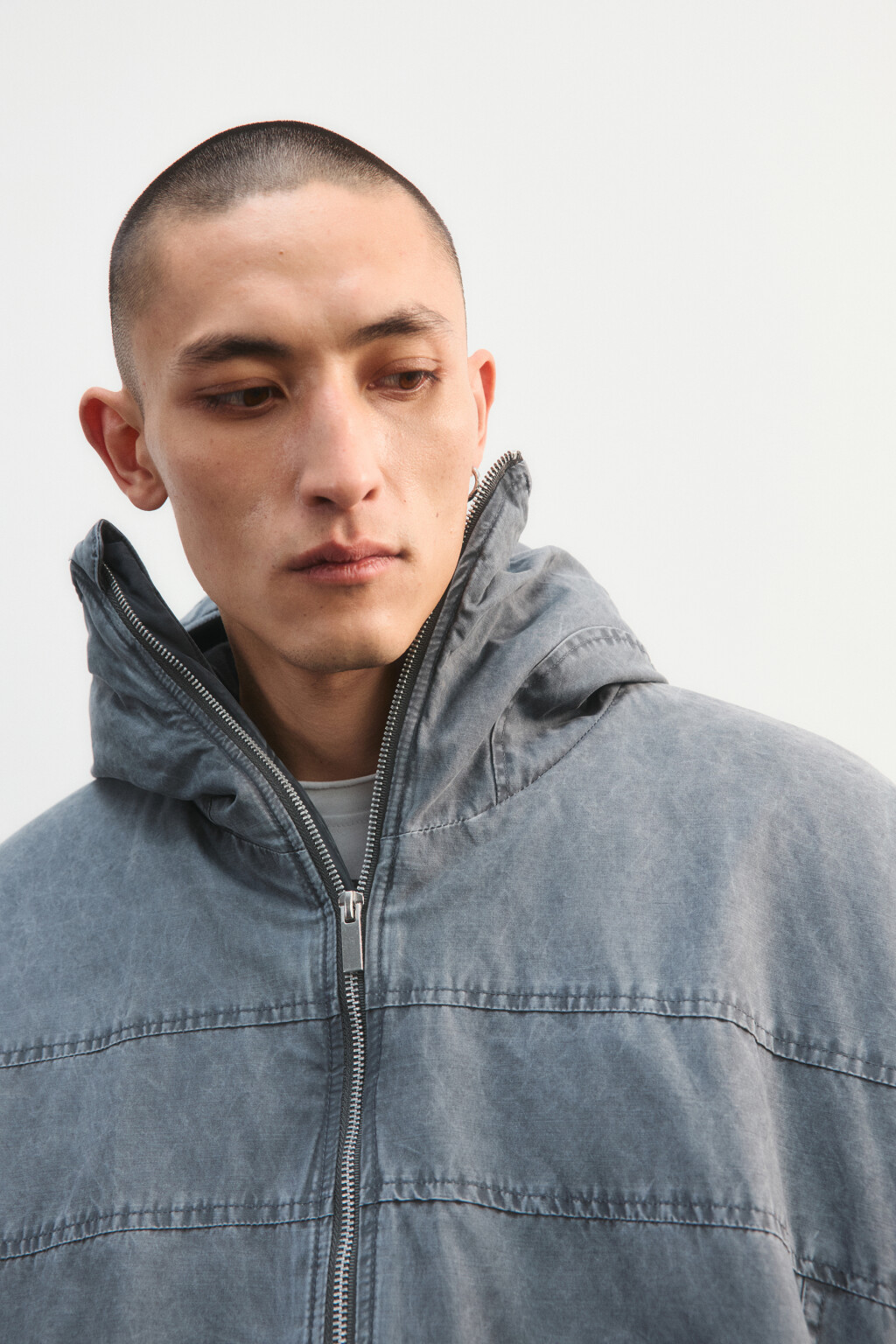 Куртка с капюшоном-балаклавой - цвет серый - 6