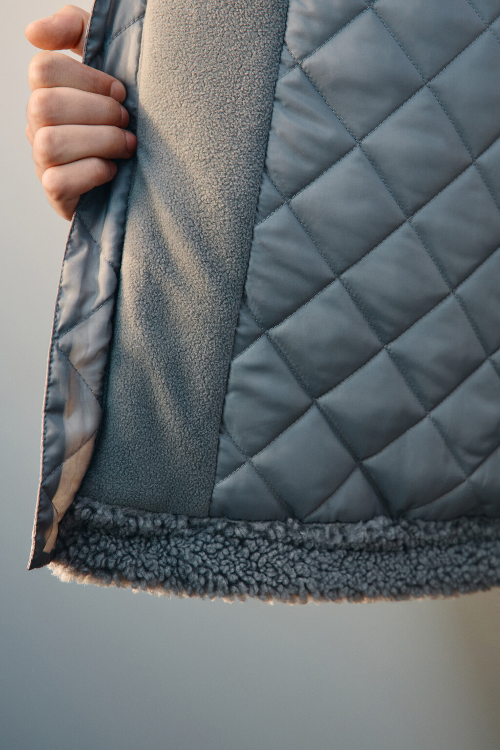 Куртка плюшевая с капюшоном - цвет серый - 8