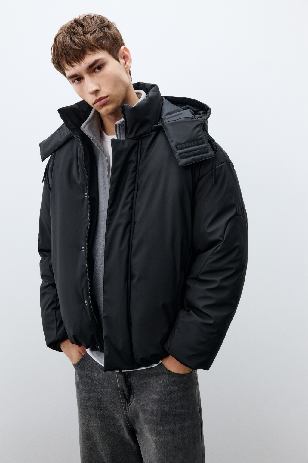 Куртка непромокаемая с капюшоном - цвет черный - 1