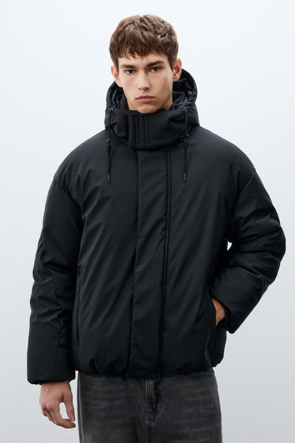 Куртка непромокаемая с капюшоном - цвет черный - 2
