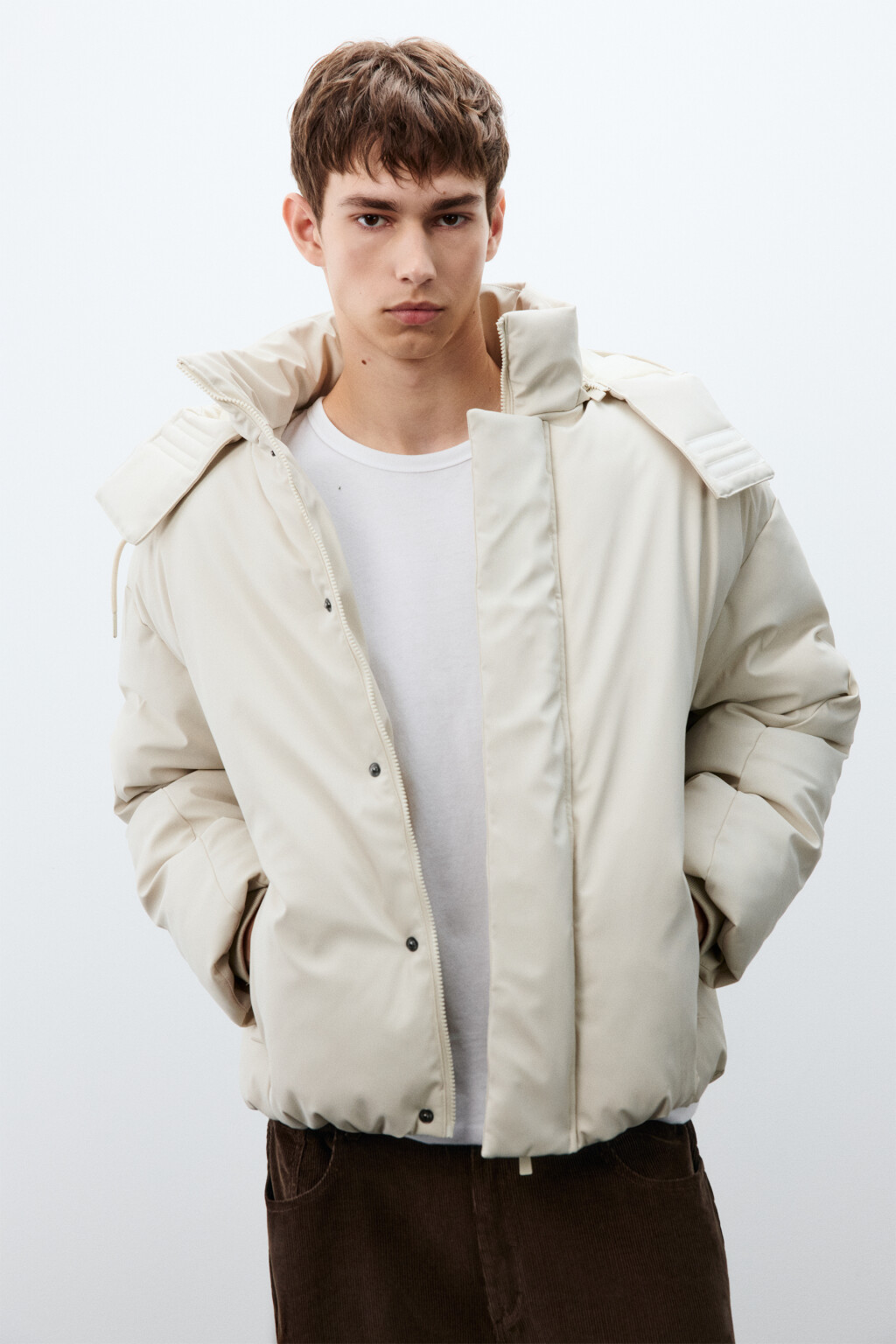 Куртка непромокаемая с капюшоном - цвет молочный - 1