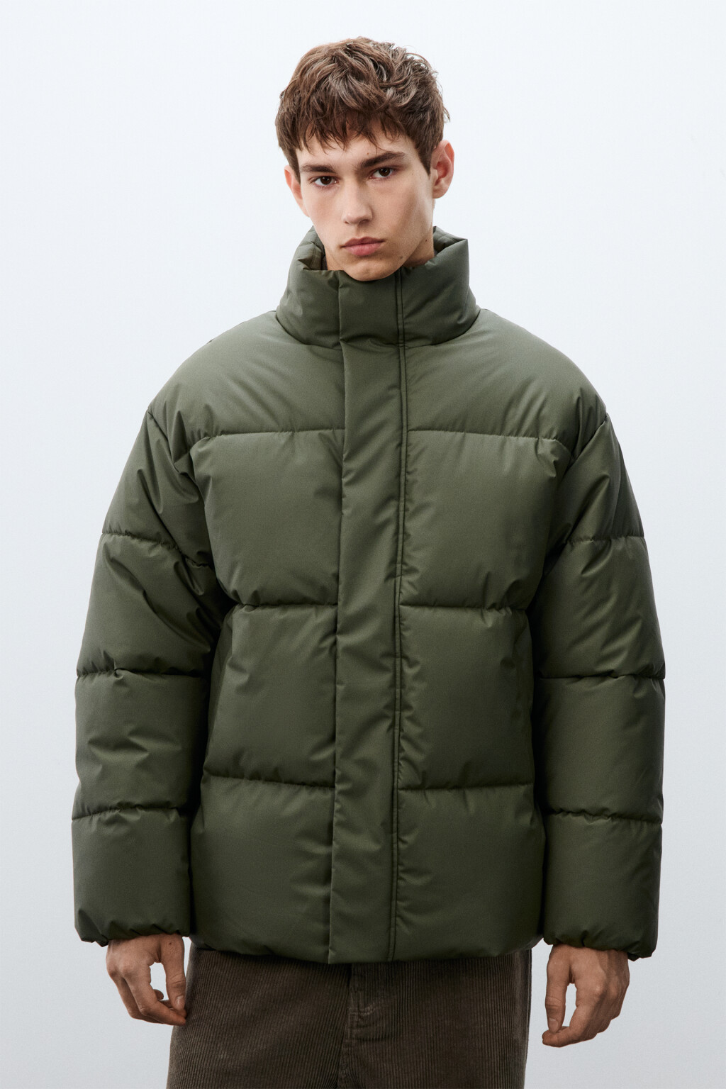 Куртка стеганая с воротником-стойкой - цвет зеленый - 2