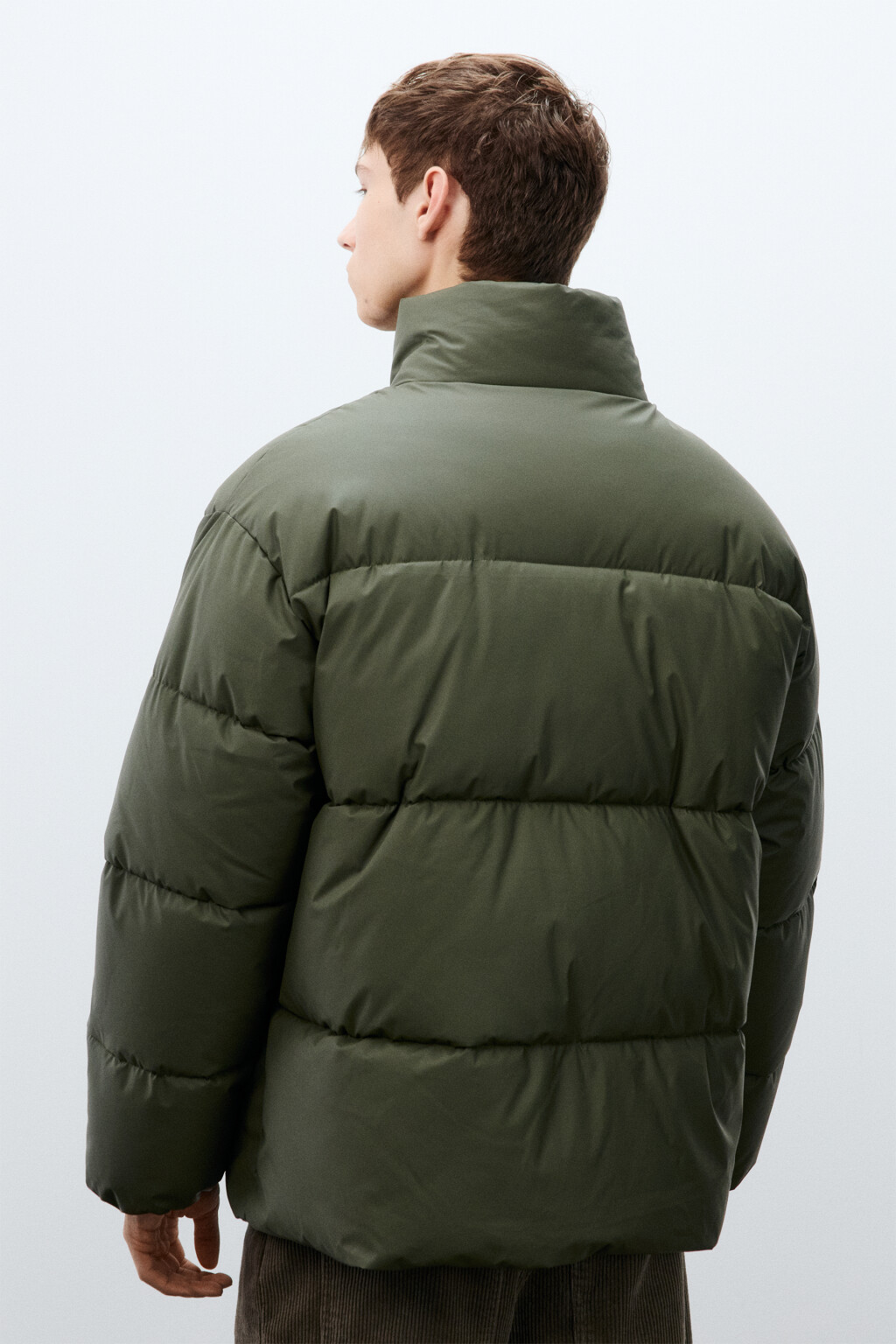 Куртка стеганая с воротником-стойкой - цвет зеленый - 3