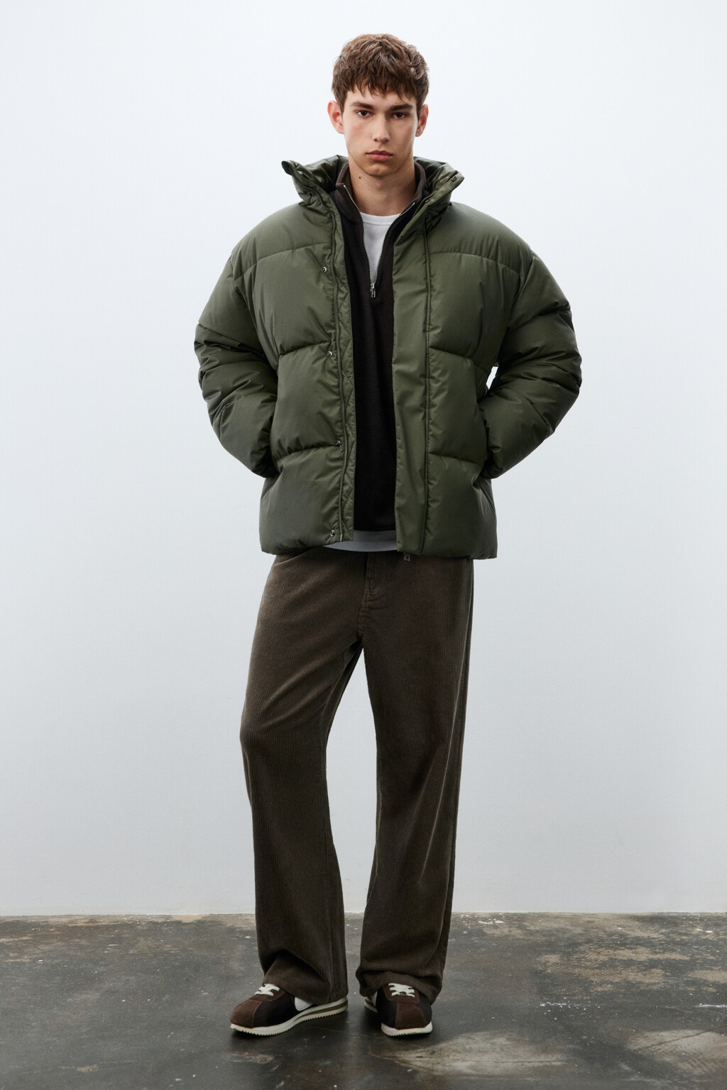 Куртка стеганая с воротником-стойкой - цвет зеленый - 4