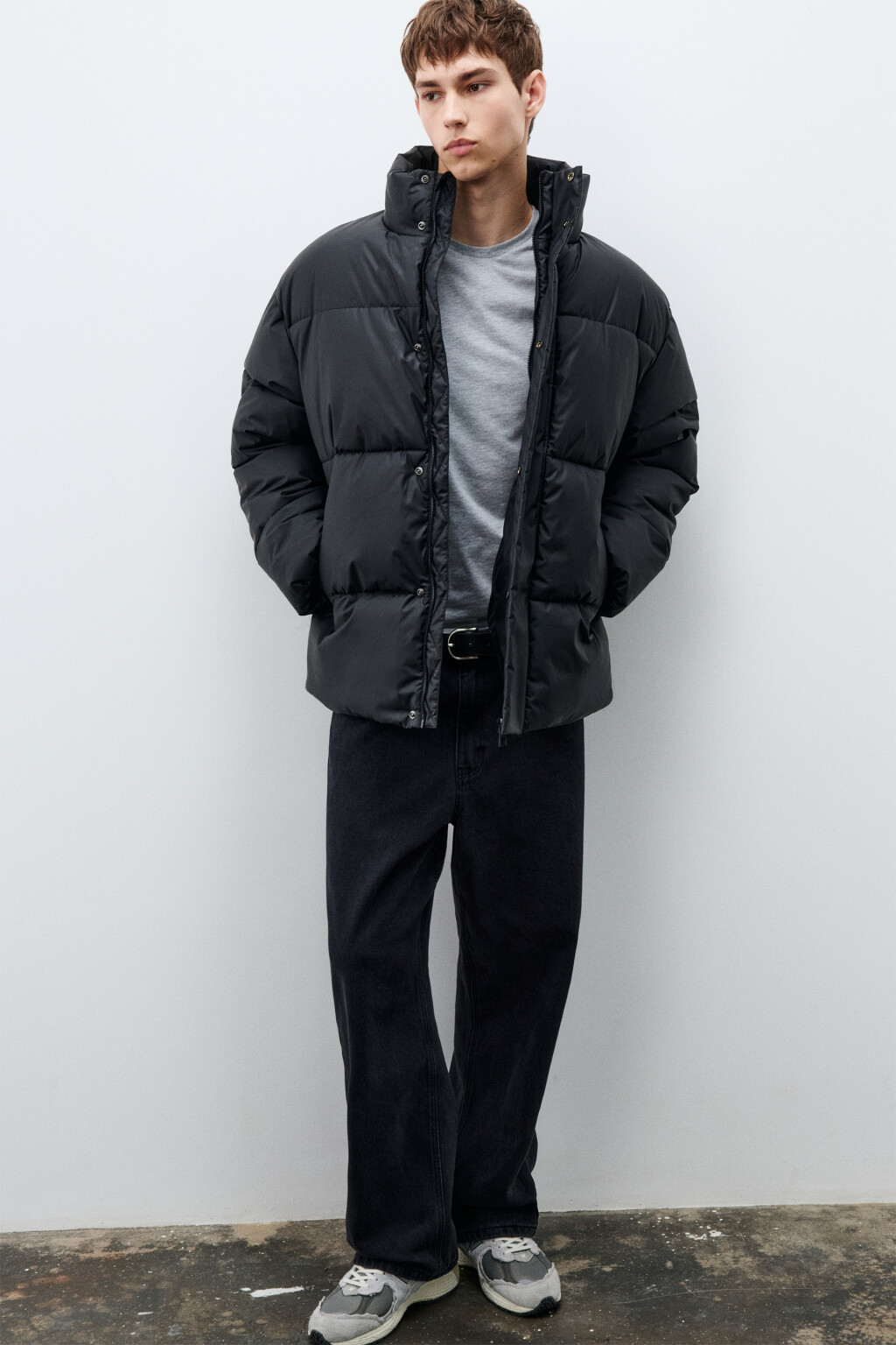 Куртка стеганая с воротником-стойкой - цвет черный - 1