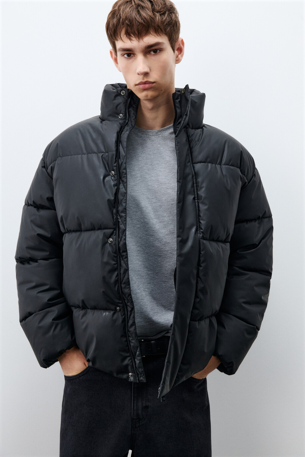 Куртка стеганая с воротником-стойкой - цвет черный - 2