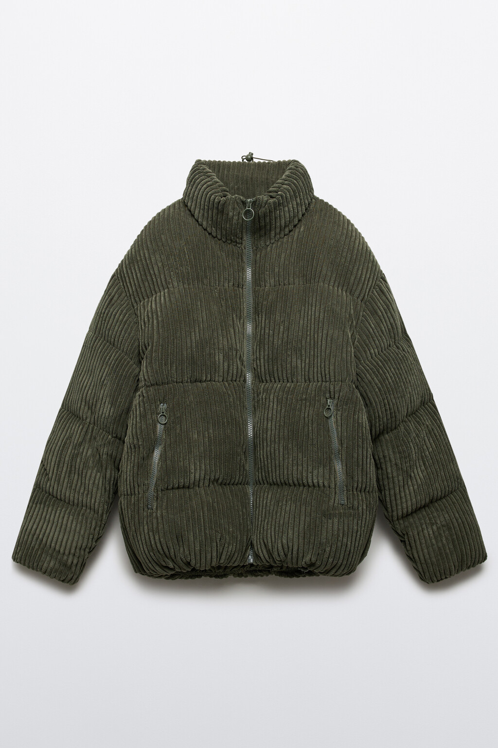 Куртка стеганая вельветовая - цвет зеленый - 8