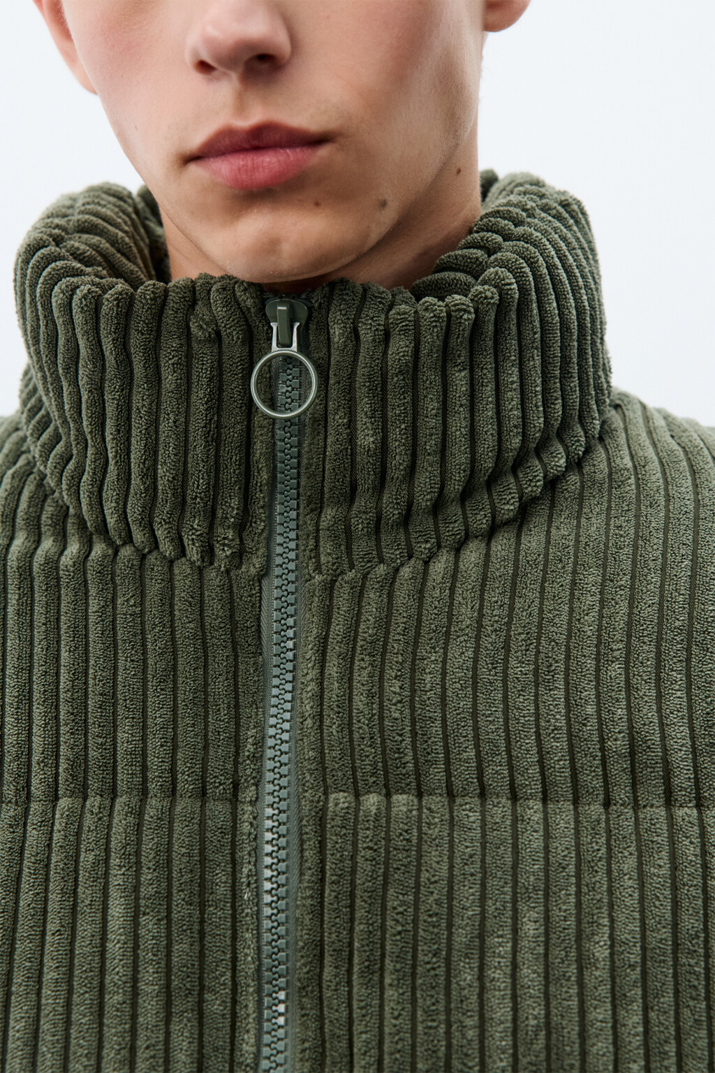 Куртка стеганая вельветовая - цвет зеленый - 5