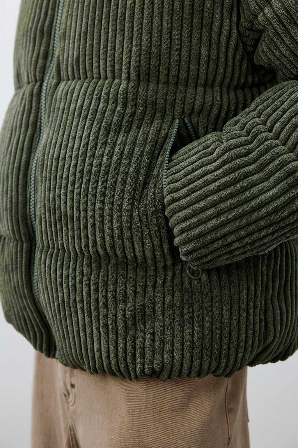 Куртка стеганая вельветовая - цвет зеленый - 6