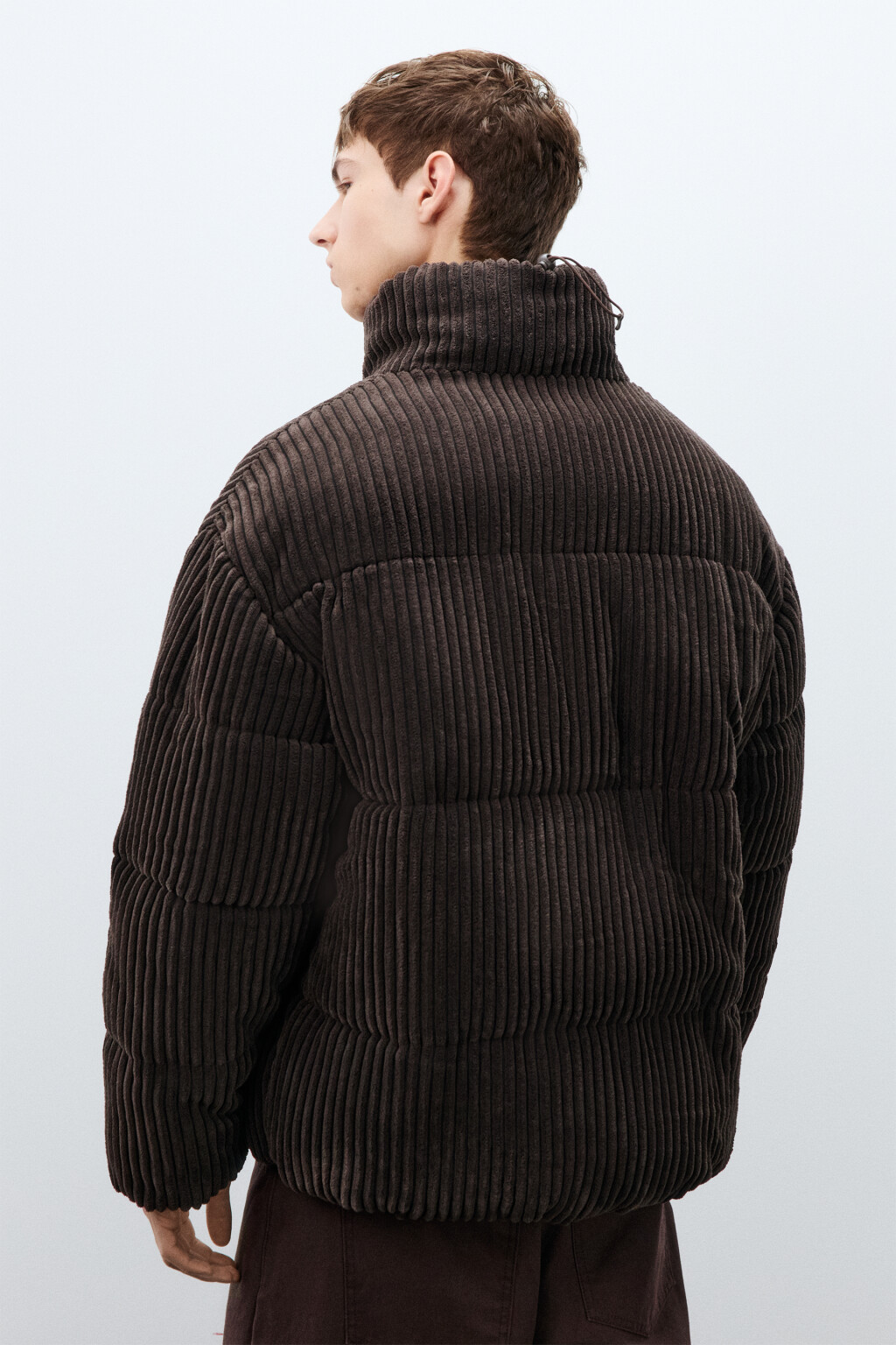 Куртка стеганая вельветовая - цвет коричневый - 4