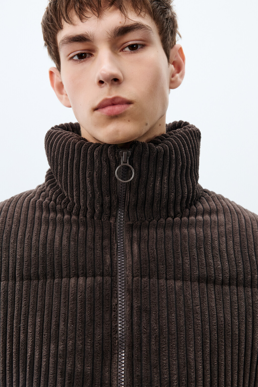 Куртка стеганая вельветовая - цвет коричневый - 6