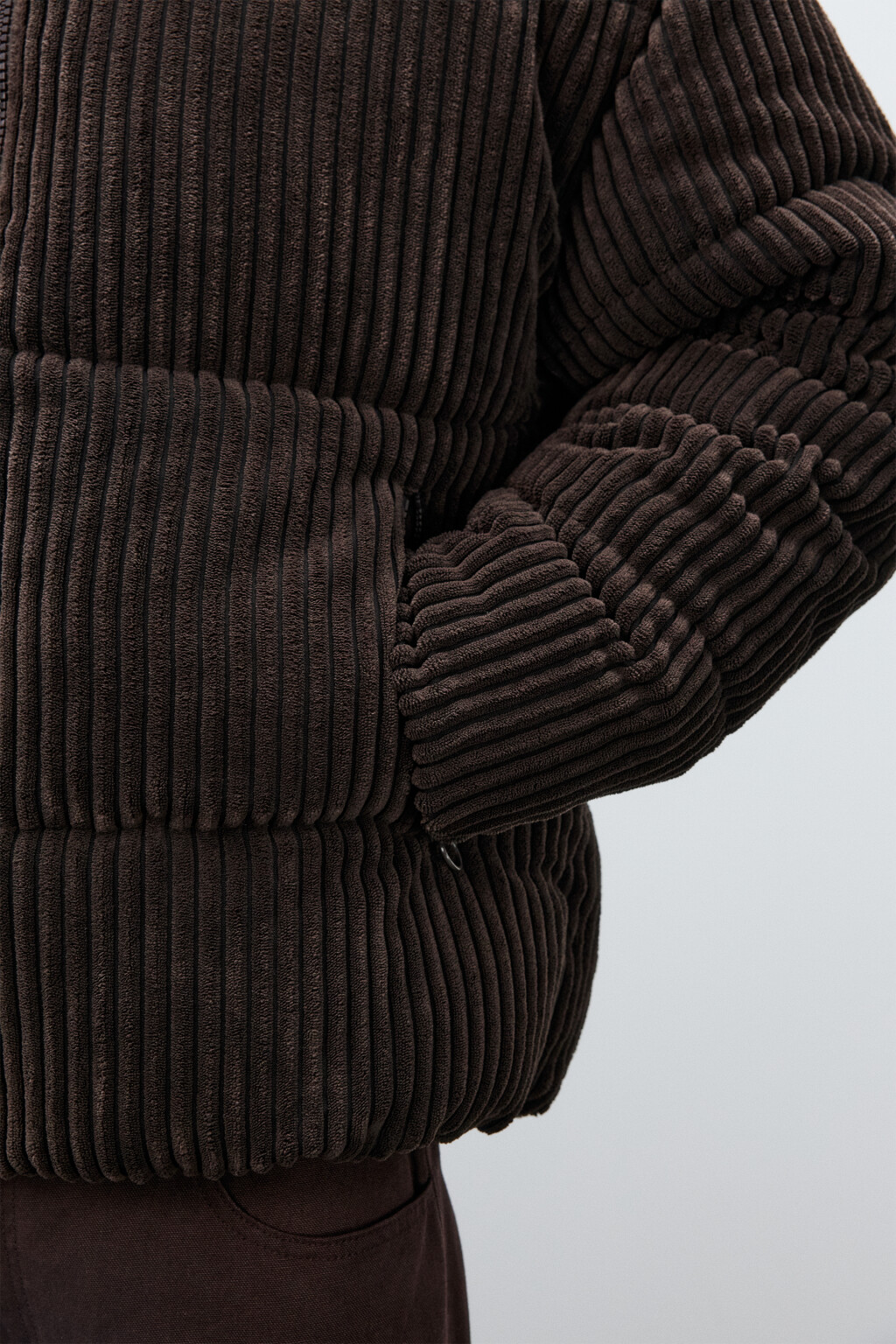 Куртка стеганая вельветовая - цвет коричневый - 7