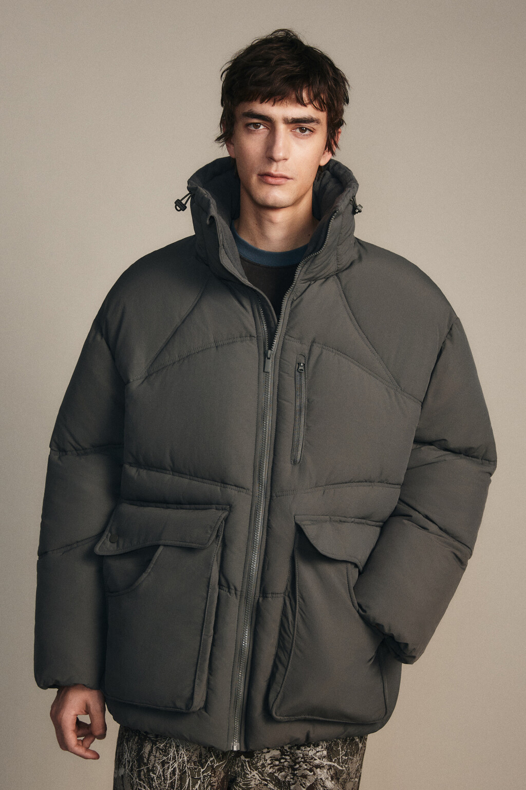 Куртка стеганая с утяжками - цвет зеленый - 2