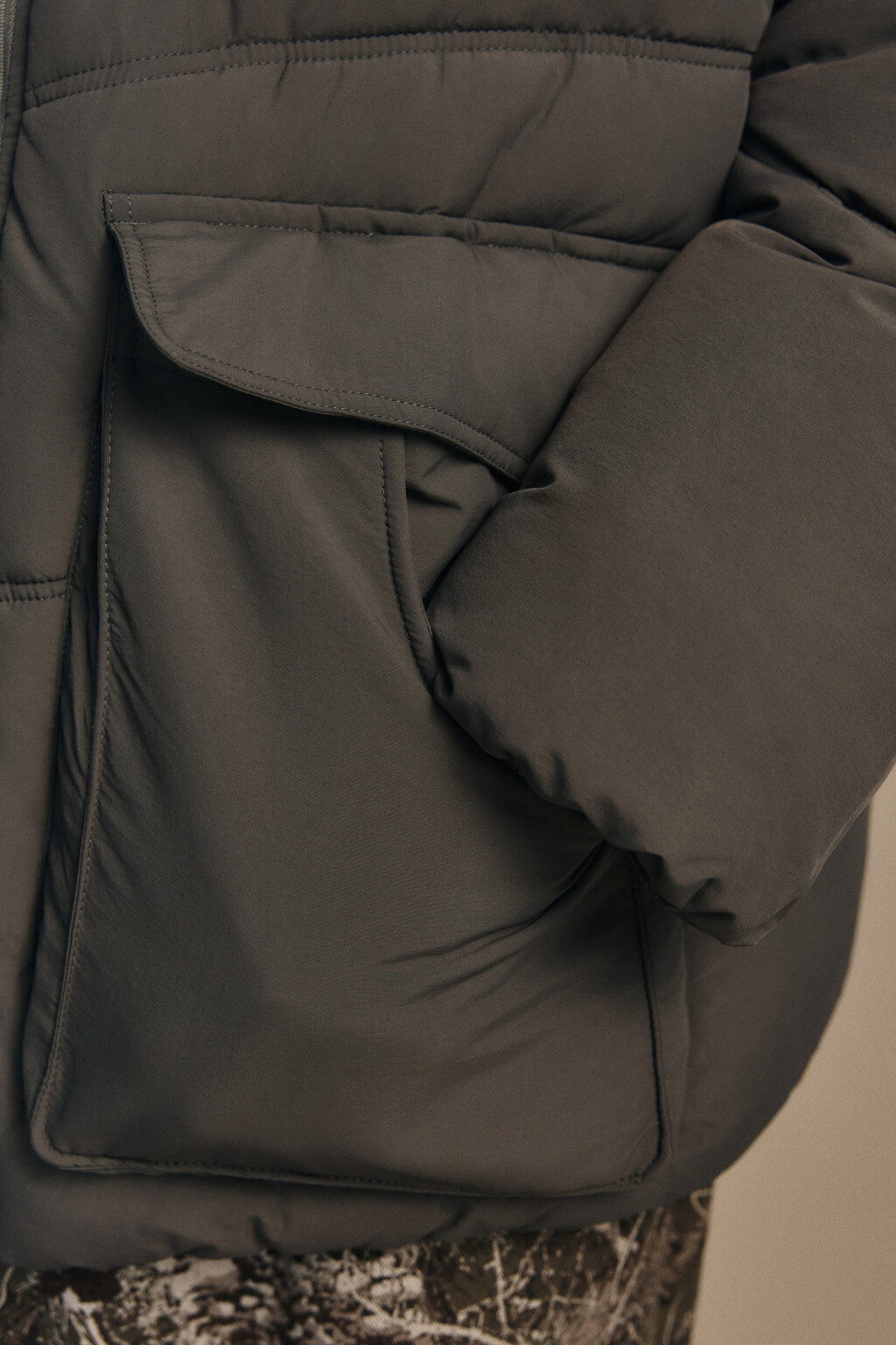 Куртка стеганая с утяжками - цвет зеленый - 6