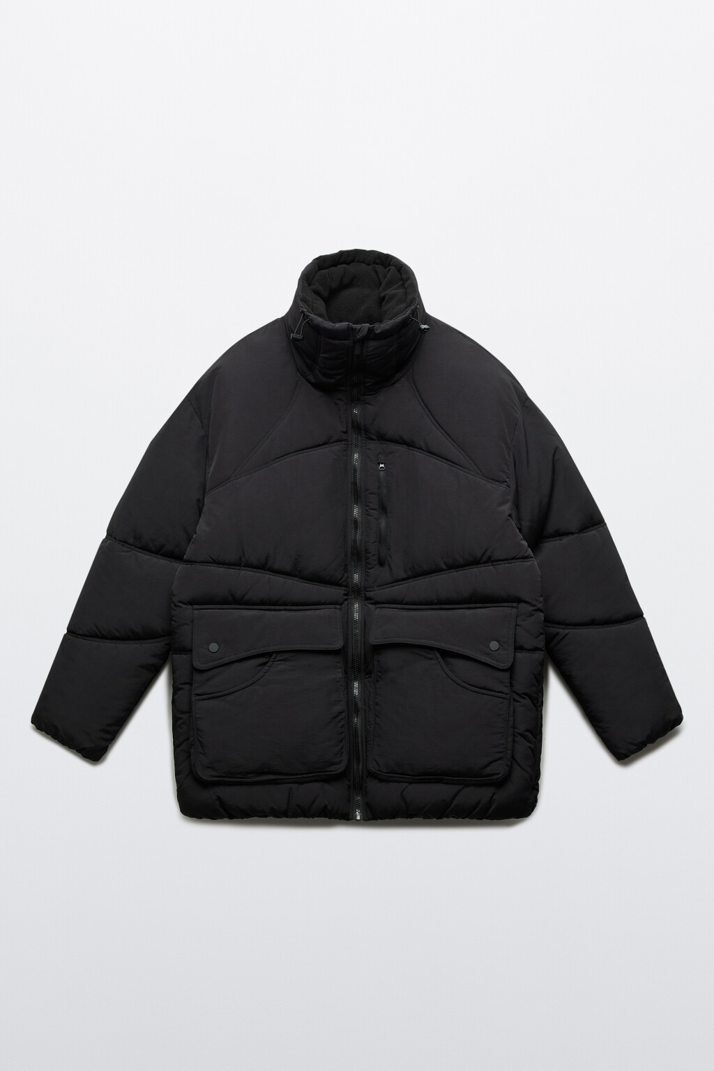 Куртка стеганая с утяжками - цвет черный - 10