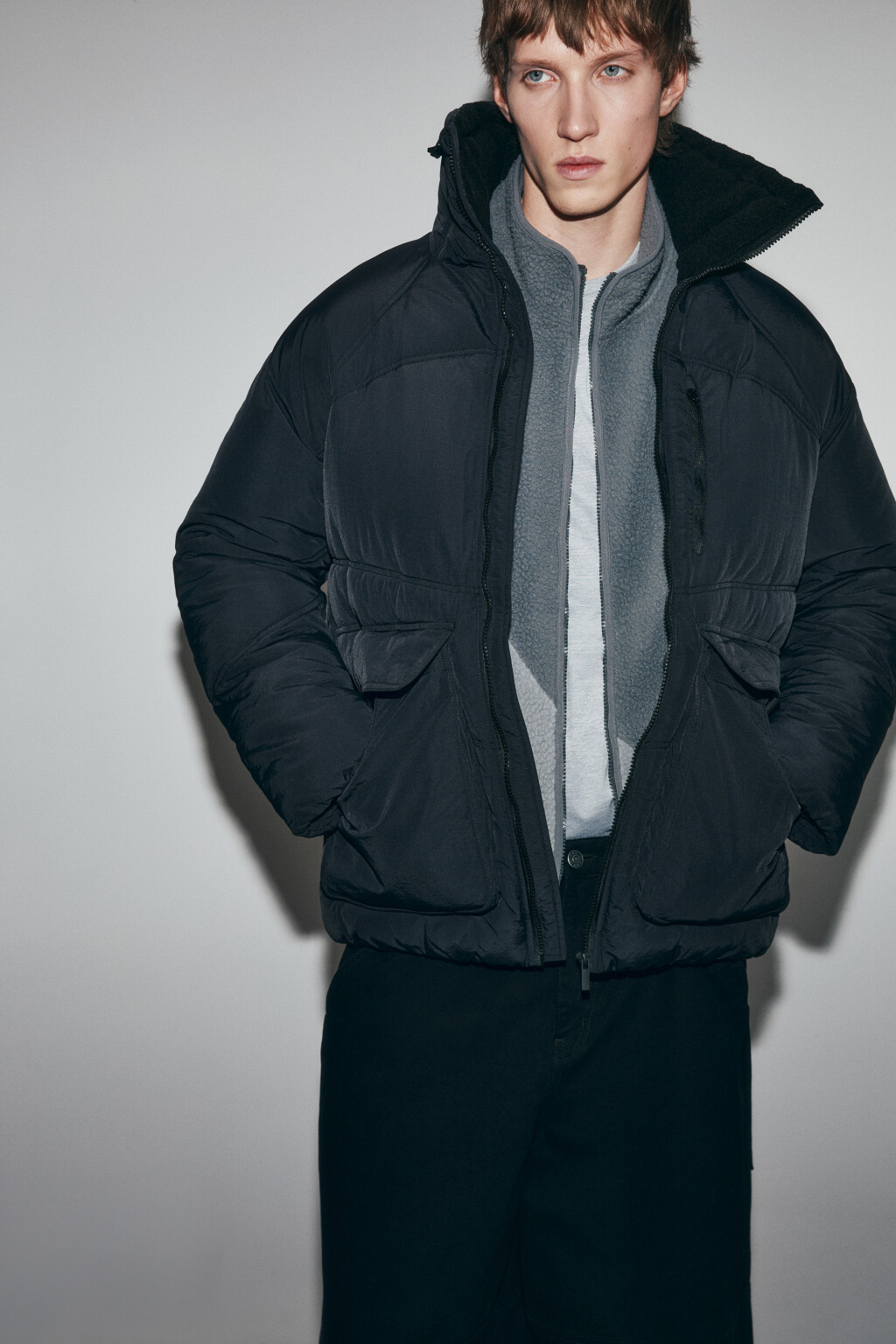 Куртка стеганая с утяжками - цвет черный - 2
