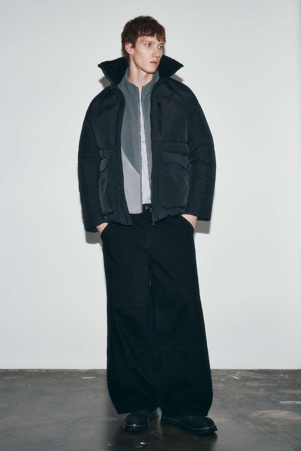 Куртка стеганая с утяжками - цвет черный - 5