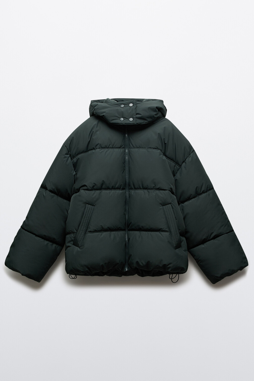 Куртка стеганая со съемным капюшоном - цвет зеленый - 1