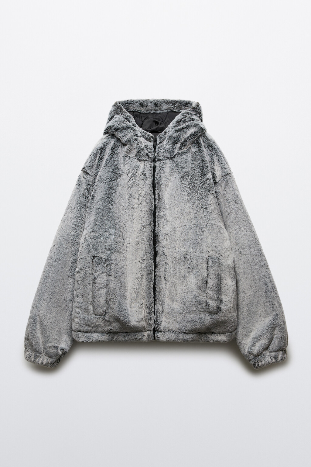 Шуба короткая с длинным ворсом - цвет коричневый - 9