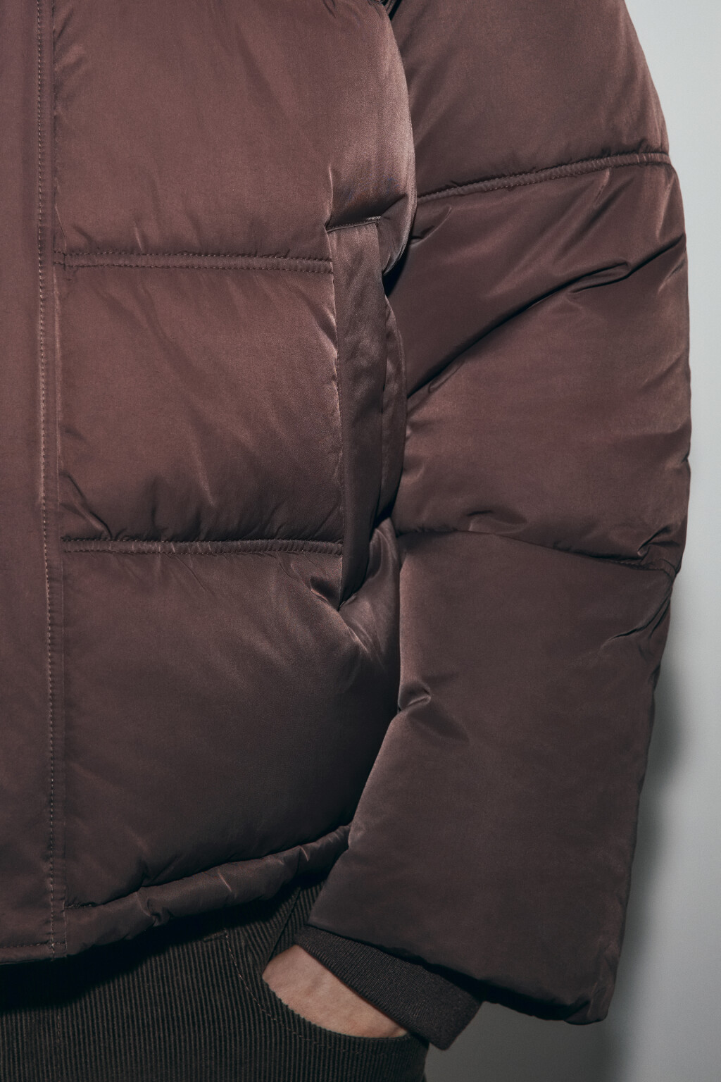 Куртка стеганая с принтом-надписью - цвет коричневый - 7