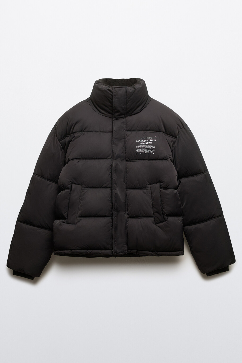 Куртка стеганая с принтом-надписью - цвет черный - 8