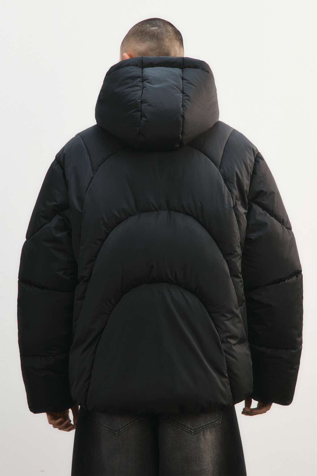 Куртка стеганая с капюшоном - цвет черный - 3