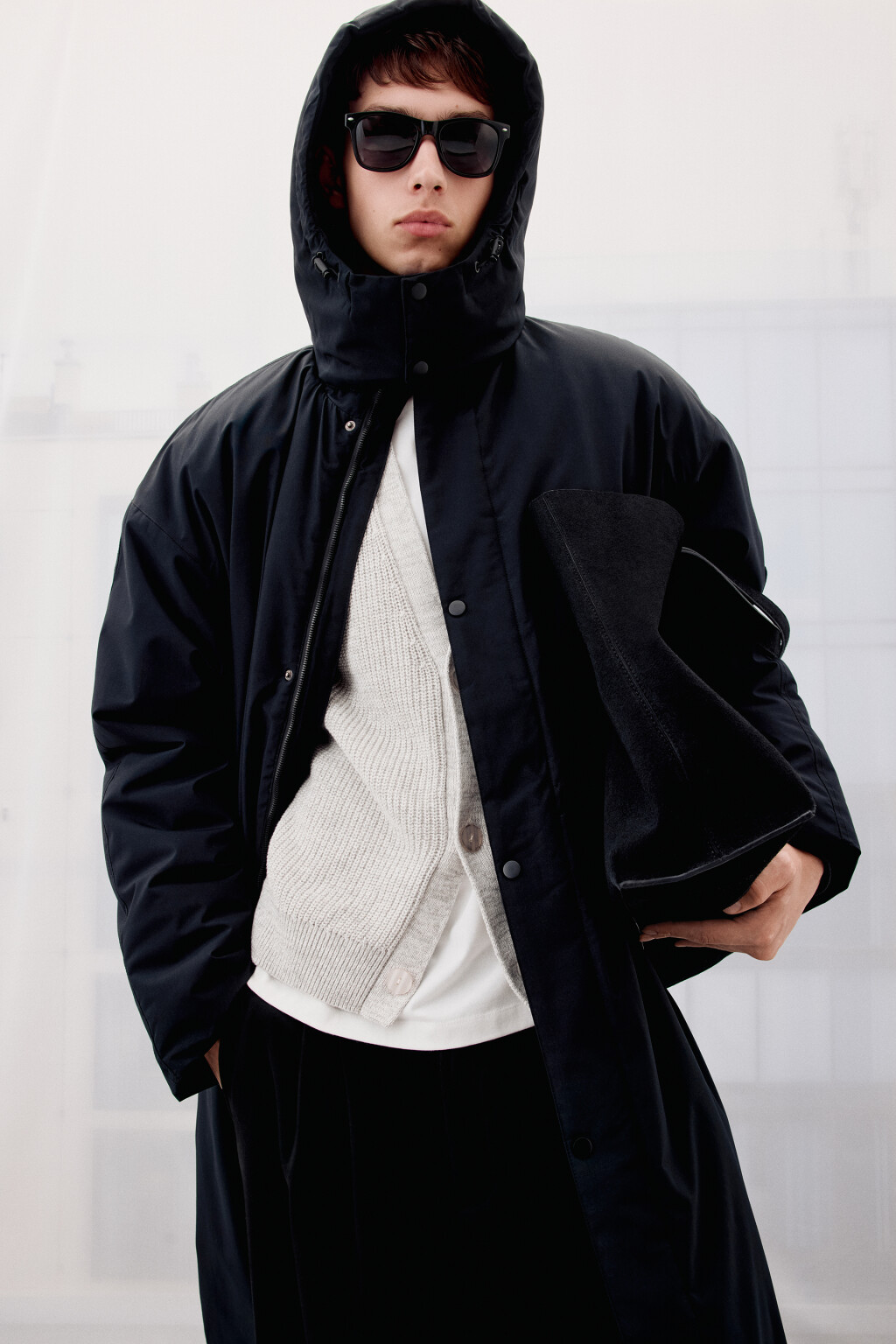 Куртка-парка длинная с капюшоном - цвет черный - 10