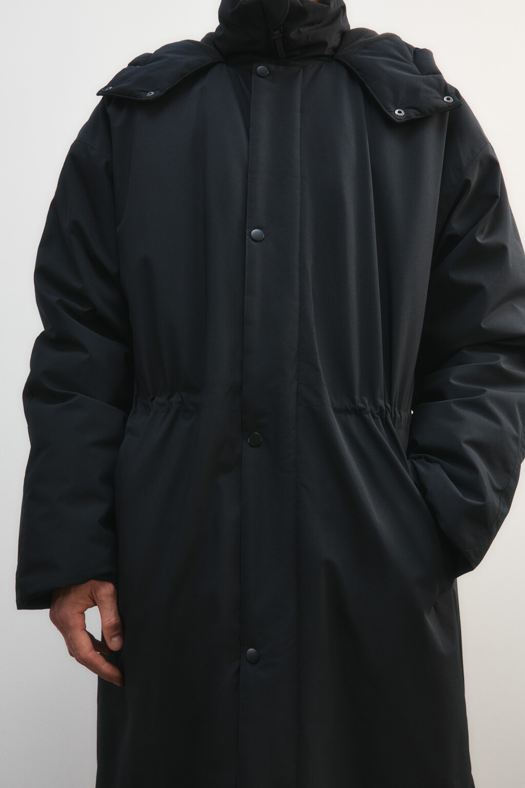 Куртка-парка длинная с капюшоном - цвет черный - 5