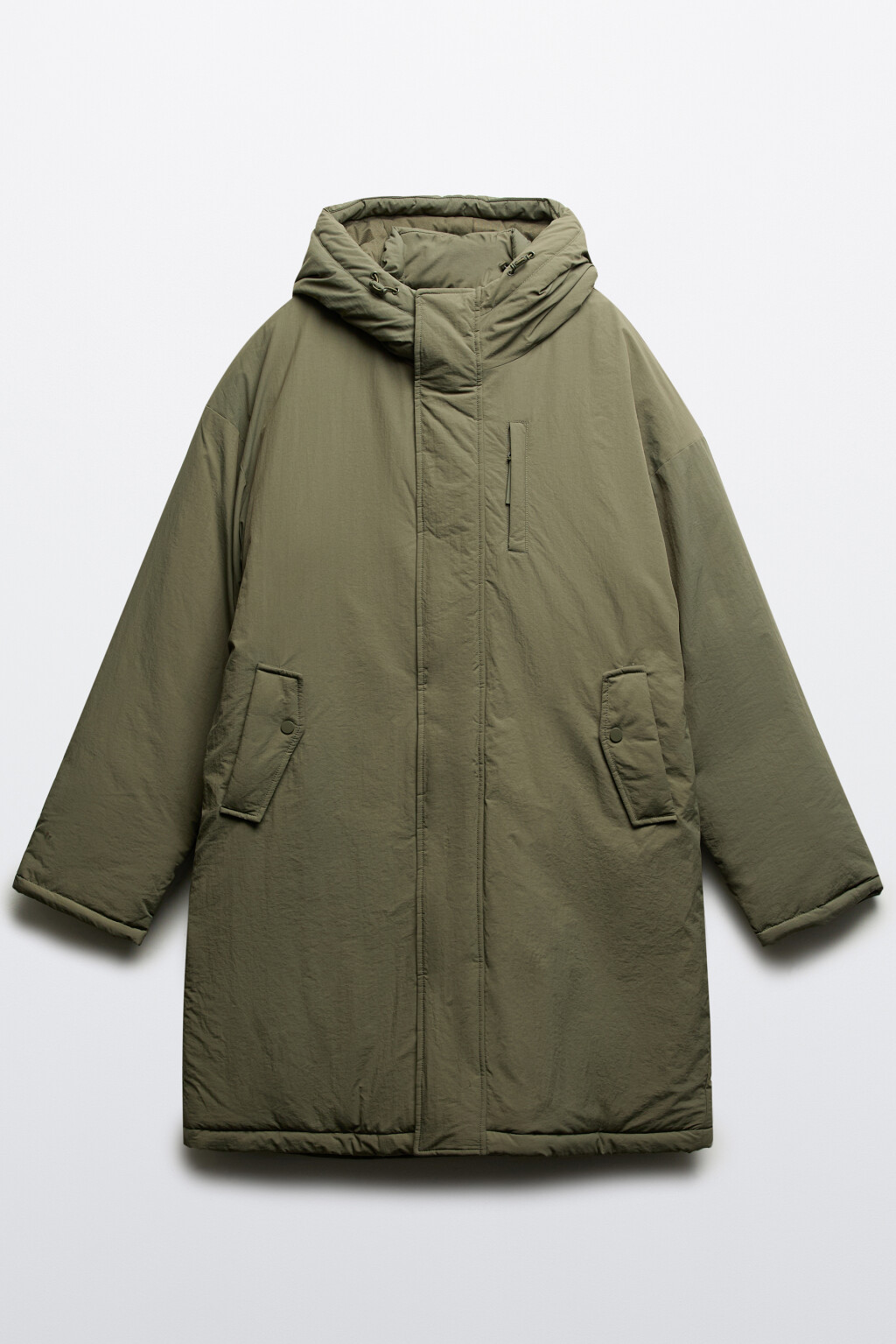 Пальто на утеплителе с капюшоном - цвет зеленый - 9