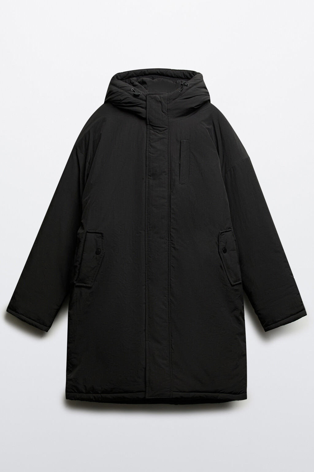 Пальто на утеплителе с капюшоном - цвет черный - 9
