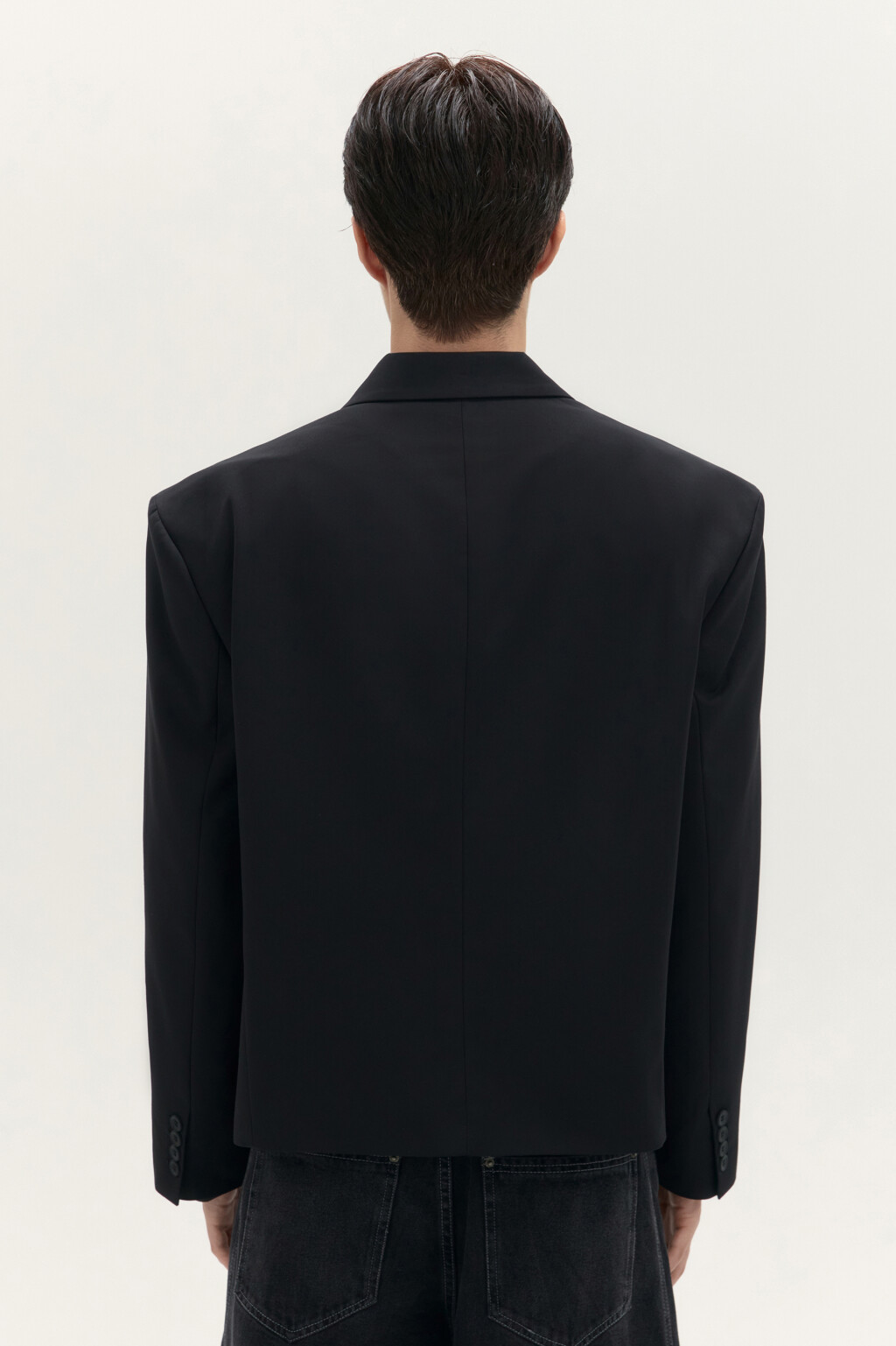 Пиджак классический прямого кроя - цвет черный - 4