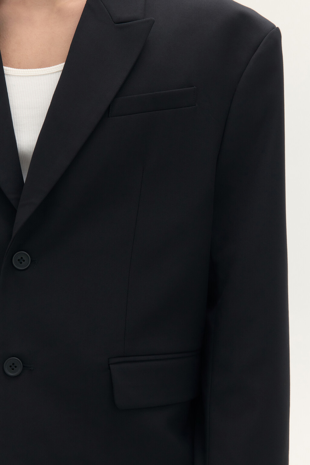 Пиджак классический прямого кроя - цвет черный - 7