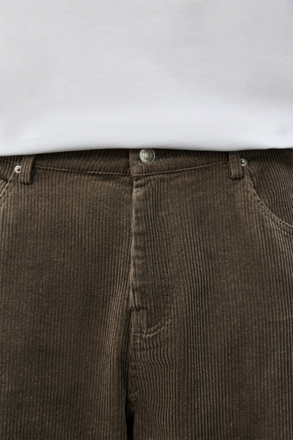 Брюки широкие из вельвета - цвет коричневый - 5