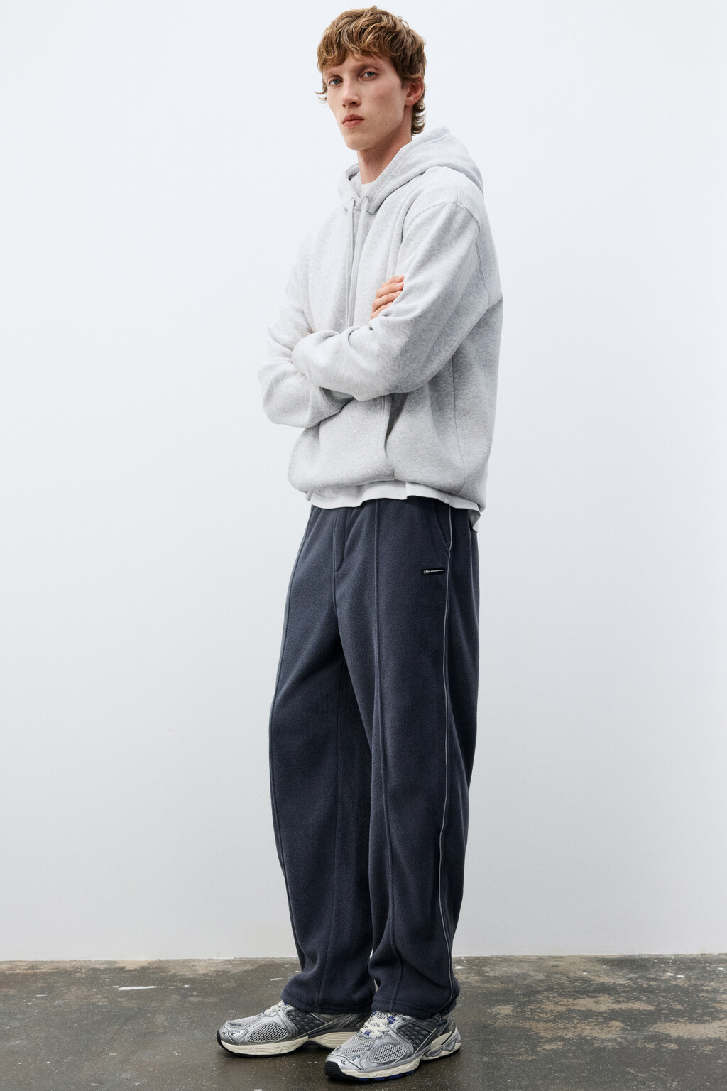 Брюки-джоггеры флисовые - цвет серый - 1